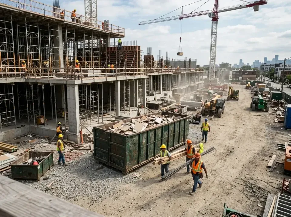 commercial-construction-site-w-002 — frequently asked questions, Low Cost Construction Dumpster Rental in Lindstrom, MN